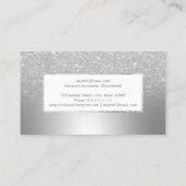Moderne zilverglitterombre metallic make-up visitekaartje (Achterkant)