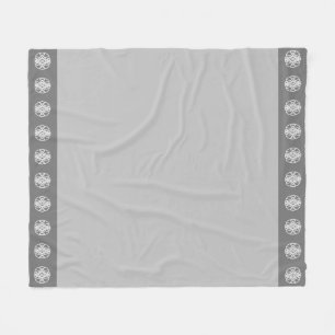 Moderne zilvergrijze cirkelpatroon fleece deken