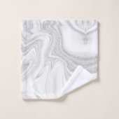 Moderne zilvergrijze elegante marmertextuur bad handdoek (Wasdoekje)