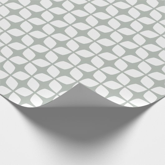 Moderne, zilvergrijze geoometrische wappapier cadeaupapier (Hoek)