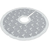 Moderne zilvergrijze kerstbomen en sneeuwvlokken kerstboom rok (Gekanteld)