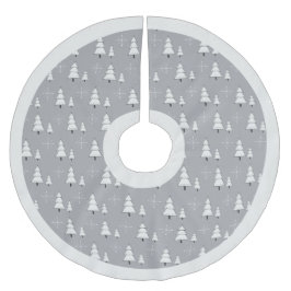 Moderne zilvergrijze kerstbomen en sneeuwvlokken kerstboom rok