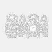 Moderne zilvergrijze of platte bloemigen bedankdoosjes (Uitgevouwen)