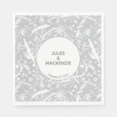 Moderne zilvergrijze of platte bloemigen servet (Voorkant)