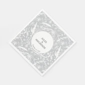 Moderne zilvergrijze of platte bloemigen servet (Hoek)