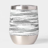 Moderne zilvergrijze penseelstreken (Achterkant)