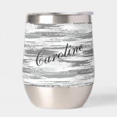 Moderne zilvergrijze penseelstreken (Links)