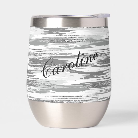 Moderne zilvergrijze penseelstreken (Links)