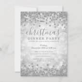 Moderne Zilverige Kerst Glitter Winter Wonder Kaart (Voorkant)