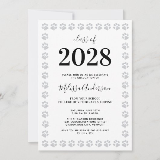 Moderne, zilverkleurige Afstuderen voor schilderaf Kaart (Voorkant)