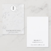 Moderne, zilverkleurige, marmer-oorenkaarten visitekaartje (Voorkant / Achterkant)