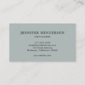 Moderne, zilverkleurige, stoffige blauwe professio visitekaartje (Achterkant)