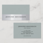 Moderne, zilverkleurige, stoffige blauwe professio visitekaartje (Voorkant / Achterkant)