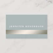 Moderne, zilverkleurige, stoffige blauwe professio visitekaartje (Voorkant)