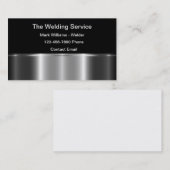 Moderne zilvermetallische tinlassen visitekaartje (Voorkant / Achterkant)