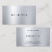 Moderne, zilvervormde, eenvoudige, professionele o visitekaartje (Voorkant / Achterkant)