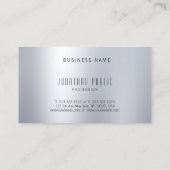 Moderne, zilvervormde, eenvoudige, professionele o visitekaartje (Achterkant)