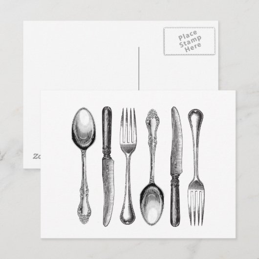 moderne zilverwerk briefkaart (Voorkant / Achterkant)