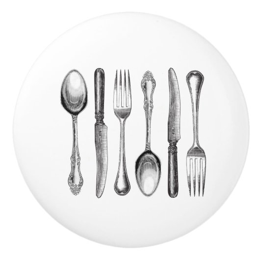 moderne  zilverwerk keramische knop (Voorkant)