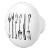 moderne  zilverwerk keramische knop (Rechts)