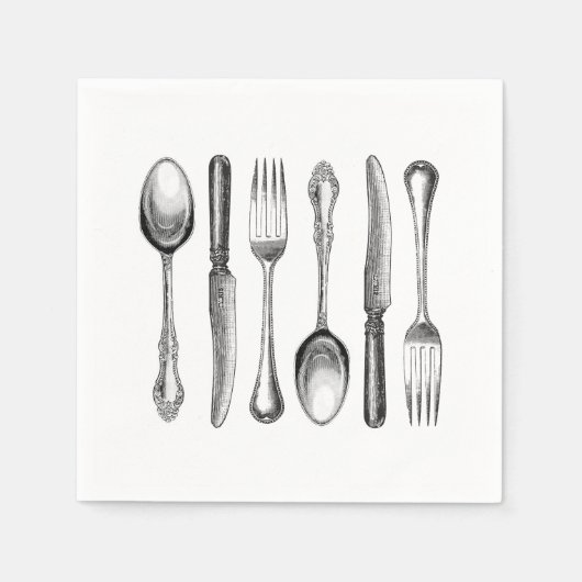 moderne  zilverwerk servetten (Voorkant)