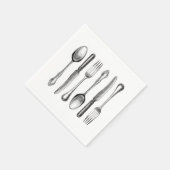 moderne  zilverwerk servetten (Hoek)