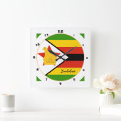 Moderne Zimbabwaanse vlag, Zimbabwe Home / design Vierkante Klok (Huis)