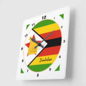 Moderne Zimbabwaanse vlag, Zimbabwe Home / design Vierkante Klok (Hoek)