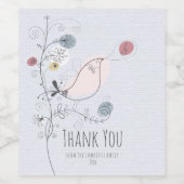 Moderne zingende vogel wijn etiket (Enkel label)