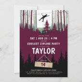 Moderne Zipline Bourgondië Bos Verjaardag Avontuur Kaart (Voorkant)