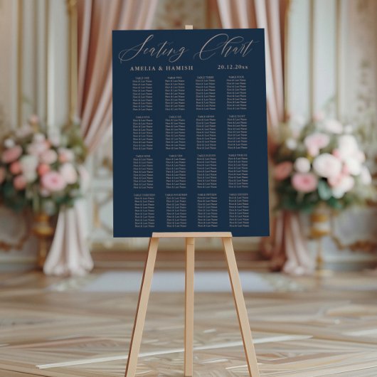 Moderne Zitplaatsen Grafiek Blauw & Roos gouden br Poster