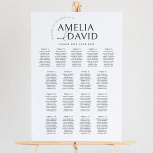 Moderne zitplaatsindeling 17 Tafels Welkom Poster