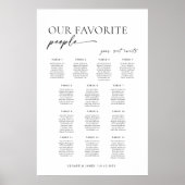 Moderne zitplaatsindeling met 13 tafels poster (Voorkant)