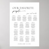 Moderne zitplaatsindeling met 17 tafels poster (Voorkant)
