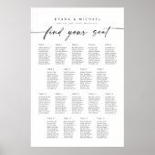 Moderne zitplaatsindeling met 18 tafels poster (Voorkant)