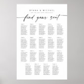 Moderne zitplaatsindeling met 19 tafels poster (Voorkant)