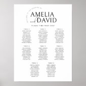 Moderne zitplaatsindeling met 8 tafels poster (Voorkant)