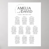Moderne zitplaatsindeling voor 10 tafels poster (Voorkant)