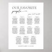 Moderne zitplaatsindeling voor 11 tafels poster (Voorkant)