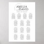 Moderne zitplaatsindeling voor 13 tafels poster (Voorkant)