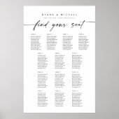Moderne zitplaatsindeling voor 13 tafels poster (Voorkant)
