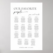 Moderne zitplaatsindeling voor 15 tafels poster (Voorkant)