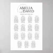 Moderne zitplaatsindeling voor 15 tafels poster (Voorkant)