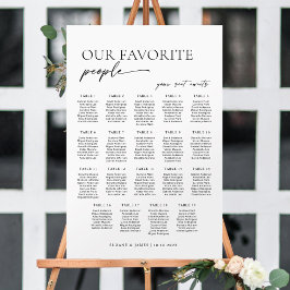 Moderne zitplaatsindeling voor 19 tafels poster