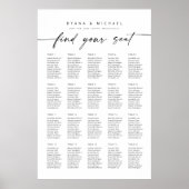 Moderne zitplaatsindeling voor 20 tafels poster (Voorkant)