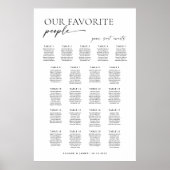 Moderne zitplaatsindeling voor 21 tafels poster (Voorkant)