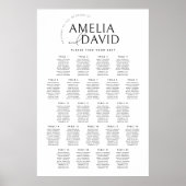 Moderne zitplaatsindeling voor 22 tafels poster (Voorkant)