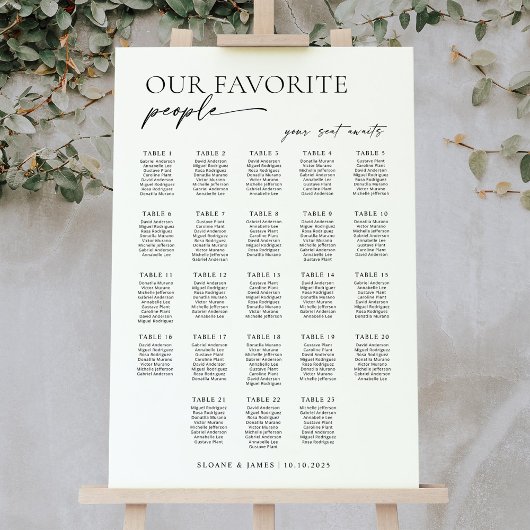Moderne zitplaatsindeling voor 23 tafels poster