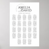 Moderne zitplaatsindeling voor 23 tafels poster (Voorkant)