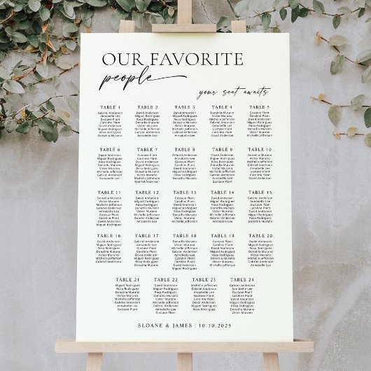 Moderne zitplaatsindeling voor 24 tafels poster